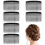 6 Pcs 14 Teeth Plastic Hair Side Combs French Twist Comb Vintage Fine Hair Clips Pins Accessories French Side Hair Comb Decorative Hair Styling Comb for Women Girls Bridal Wedding Veil Fine Hair