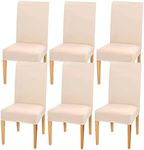 WOTOW Dining Room Chair Cover Set of 6, High Elasticity Removable and Washable Chair Cushion Protector for Kitchen Home Party