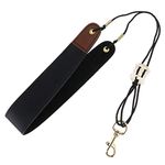 Create idea Saxophone Sax Belt Padded Neck Strap with Hook Clasp ID Card Holder Pass Badge Holder Black