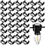 Frienda Magnetic C9 Socket Clips Magnetic Christmas Light Clips for Outdoor Patio Lighting (Black Square,50 Pieces)