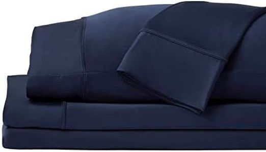 SHEEX - Original Performance Sheets Set (Split King) Navy - Cooling Sheets - Moisture Wicking - 1 Flat Cooling Sheet, 1 Fitted Cooling Sheet, 2 King Pillow Covers - Wrinkle Free - Sleep Aid