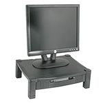 Height-Adjustable Stand with Drawer, 17 x 13 1/4 x 3 to 6 1/2, Black