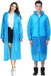 HLKZONE Raincoat, [2 Pack] Reusable Rain Ponchos Portable EVA Rain Coats Packable Rain Jackets with Hood and Drawstring