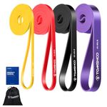 TOMSHOO Resistance Bands, 4PCS Latex Skin-Friendly Pull Up Assist Bands Set for Crossfit, Stretching, Powerlifting, Gym, Home, Yoga, Strength Training, Pilates, Workout Bands for Women and Men