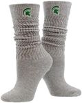 TCK NCAA College Slouch Socks Women, Cozy Scrunch Socks Womens (Michigan State Spartans, Medium)