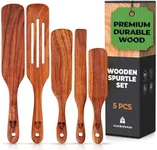 Wooden Spurtle Set, Teak Spurtle Spatula Set of 5, Spurtles Kitchen Tools Wooden – Non Stick Cookware for Serving, Stirring, Mixing, Scraping, Scooping