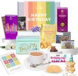 Hattie's Gifts Birthday Hamper - 9 In 1 Birthday Gifts for Women and Men, Victorian Afternoon Tea Hamper, Gourmet Food Gifts, Birthday Chocolate Gifts, and More