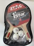 Stag Iconic Professional 1 Star Table Tennis (T.T) Set - Table Tennis Rackets and T.T White Balls Included| All-in-One Ping Pong Paddle Playset - Table Game Accessories