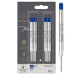 PARKER QUINKflow Ballpoint Pen Ink Refills, Medium Tip, Blue, 10 Count Value Pack