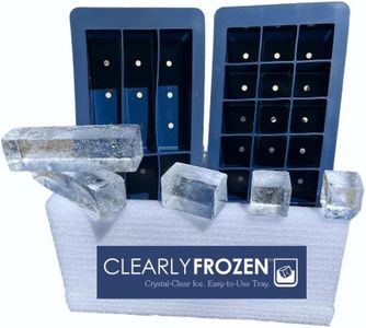 ClearlyFrozen High Capacity Clear Ice Tray/Maker With Molds For Six 1.3" x 1.3" x 5" Crystal Clear Artisanal Collins Ice Spears And Twenty-One 1.3" Crystal Clear Artisanal Ice Cubes