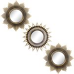 Small Round Mirrors for Wall Decor Set of 3 - Great Home Accessories for Bedroom, Living Room & Dinning Room (MS021)