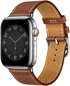 Sidart Luxury Soft Designer Leather Band Compatible with Apple Watch Series Ultra 8 7 6 5 4 3 2 1 SE, 42mm 44mm 45mm 49mm Single Tour for Women and Men, Brown