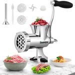 Huanyu Meat Grinder Manual Stainless Steel Compact Meat Mincer Sausage Stuffer Hand-Cranked Meat Grinding Machine Household for Chicken Bone Beef Chili M8