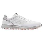 adidas Golf Mens S2G Leather Golf Shoes - White/Grey/Crew Red - UK 8.5