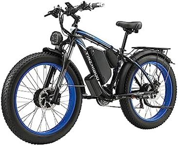 BLUMEMO Electric Bike for Adults, 48V 22Ah Fat Tire Ebike Dual Motor 2000W 35MPH Electric Bicycles 21-Speed with Ignition Lock Hydraulic Disc Brakes (Black/Blue)