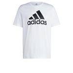 adidas Men's Essentials Single Jersey Big Logo T-Shirt, Medium Grey Heather, Small