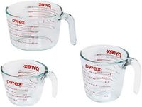 Pyrex 3PC Glass, 1 Cup, 2 Cup, 4 Cu