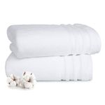 MYTRIDENT Finesse 2 Piece Bath Towels, 625 GSM, 100% Cotton, White