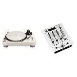 Pioneer DJ PLX-500-W Direct Drive DJ Turntable, White & Behringer PRO MIXER DX626 Professional 3-Channel DJ Mixer with BPM Counter and VCA Control