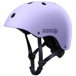 OutdoorMaster Kids Skateboard Cycling Helmet-Certified Adjustable Multi-Sports Helmet with Removable Liners for Skateboarding Skating Scooter (Purple, Small: 46-52cm / 18.1"-20.5")