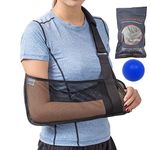 Mesh Arm Shoulder Sling - Medical Shoulder Immobilizer for Shower - Adjustable Arm Brace for Torn Rotator Cuff Injury - Right Left Arm for Men Women - Shower Sling for Elbow, Wrist