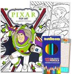 Pixar Toy Story Advanced Coloring Book Set for Teens, Adults - Disney Coloring Activity Book Bundle with Colored Pencils, Bookmark with Buzz Lightyear, Cars, Incredibles (Adult Relaxation)