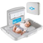 Baby Changing Table Wall Mounted,Baby Changing Unit,Baby Changing Station with Safety Strap & Tissue Box,Horizontal Diaper Changing Table,Nappy Changing Table,Baby Change Table for Bathroom Restrooms