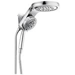 Delta Faucet HydroRain 5-Spray H2Okinetic Dual Shower Head with Handheld Spray, Chrome Shower Head with Hose, Handheld Shower Heads, Detachable Shower, 2.5 GPM Flow Rate, Lumicoat Chrome 58680-PR25