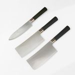 Machado Classic Japanese Meat/Vegetable Damascus Shun Butcher, Cleaver & Chef Knife Set for Kitchen- Combo of 3