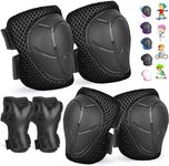 Kids/Youth Knee Pads and Elbow Pads Set for Kids 3-14 Years Boys Girls Protective Gear Set Adjustable Knee Pads, Elbow Pads, Wrist Guards Skateboard Skating Skiing Cycling Biking Running Scooter