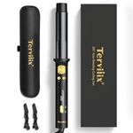 Terviiix Curling Iron 32mm, Automatic Rotating Curling Iron, Automatic Hair Curler for Long Hair, Ceramic Curling Wand Infused Argan Oil & Keratin with Clamp, 9 Heat Settings, Travel Insulated Pouch