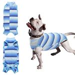 Dog Recovery Suit for Dogs and Cats,Dog Pajamas,Breathable Dog Night Clothes,Wound Protection Suits for Puppies Collar After Surgery,Prevent Licking,Biting (Blue-S)