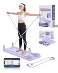 AMAZINGHOME Purple Pilates Board - Foldable Pilates Body Sculpting Machine Set Pilates Reformer, and Knee Pad, Home Full Body Fitness Equipment, Professional Pilates Equipment for Men/Women