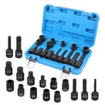 KAISAL 16PCS Brake Calipers Socket Set 1/2" Square Drive Brake Caliper Socket with Stamped Size Heavy Duty CR-MO Steel Brake Adjusting Tool Compatible with Audi/P.orsche/V.W/B.MW/F.ord