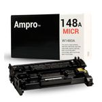 Ampro New 148A MICR Toner Cartridge, W1480A MICR Toner Cartridge for Check Printing with Laser Printers 4001dwe, 4001dw, MFP 4101 fdwe, 4101fdw. (Prints 3000 Pages)