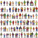 P100W 100pcs 1:87 Painted Figures HO Scale Standing People Assorted Poses Model Trains