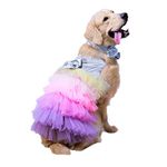 Puptail Dog Dress With Lovely Bow Puppy Dress Pet Apparel Dog Clothes For Small And Large Dogs And Cats (M) - Multicolor