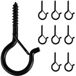 BEHENO 8 PCS Q-Hanger, Screw Hooks for Outdoor String Lights - Ceiling Hooks for Hanging Plants Wind Chimes, Safety Buckle Design, Windproof, 2.2 Inches