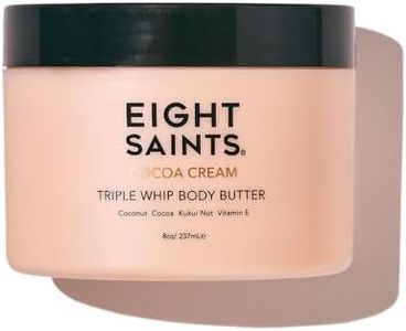 Eight Saints Cocoa Creme Body Butter, Natural and Organic Body Cream With Coconut Oil and Cocoa, Intense Hydration and Nourishing Moisturizer, 8 Ounces