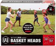 Wicked Big Sports Inflatable Basket Heads, Funny Basketball or Toss Game for Outdoor or Indoor Play, Red