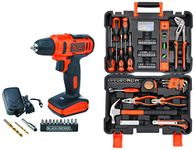 BLACK+DECKER BMT154C Professional Hand Tool Kit (154-Pieces) With BLACK+DECKER LD12SP-IN 12V 10mm Li-Ion Cordless Variable Speed Reversible Drill