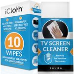 iCloth Extra Large Monitor and TV Screen Cleaner Pro-Grade Individually Wrapped Wet Wipes, 1 Wipe Cleans Several Flat Screen TV's and Monitors, 10 Wipes (iCXL-10)