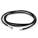 Findout handmade 2mm Black Silk Cord Chain Necklace For Women With 925 Sterling Silver Lobster Clasp Hyponic Thin Smooth Soft Rope Chain Necklace For women Girl Boy (14) (16)