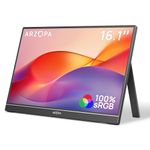 ARZOPA 16.1" Portable Monitor, 1920×1080 FHD IPS Portable Monitor for Laptop with Single-rod, Support HDMI/Type-C/USB-C, Eye Protection Gaming Screen for Laptop/PC/Mac/PS3/4/5/Xbox