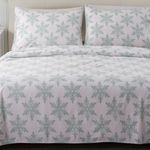 Great Bay Home Extra Soft Snowflake 100% Turkish Cotton Flannel Sheet Set. Warm, Cozy, Luxury Winter Bed Sheets. Belle Collection (Queen, Simple White)