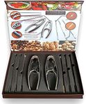 Lobster Crackers and Picks Set - Premium Metal Crab Crackers with Non-slip Grip; Stainless Steel Picks & Forks. Seafood Crackers for Crab Claws. Best Nut Cracker Tool for Pecan, Walnut, Nut Shells