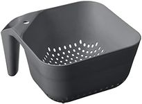 Tovolo Tovolo 3 Quart Colander BPA Free Food Safe Plastic Strainer with Handle Heavy Duty Heat Resistant Pasta and Veggies Kitchen Drainer Steam Basket Dishwasher Safe, Charcoal Gray