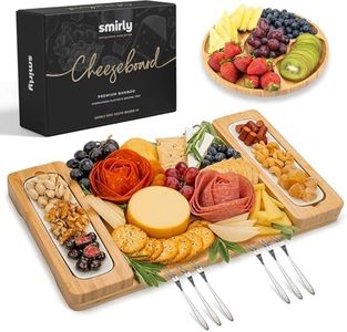 SMIRLY Charcuterie Boards Gift Set: Charcuterie Board Set, Bamboo Cheese Board Set - Unique Mothers Day Gifts for Mom - House Warming Gifts New Home, Wedding Gifts for Couple, Bridal Shower Gift