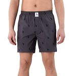 U.S. POLO ASSN. Men Signature Logo Pure Cotton I021 Boxers - Pack of 1 (Asphalt L)