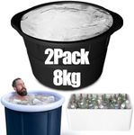 GOBRILLFUN Extra Large Ice Cube Tray - Form 2 Pack 8 KG Ice Bricks - Premium Silicone Ice Cube Mould for Making Huge Ice Cubes, for Refreshing Ice Baths, Chilled Coolers, and Bartender Tools (2)